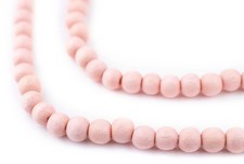 Pink Round Natural Wood Beads 6mm 16 Inch Strand