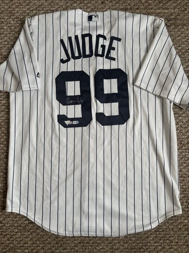 Aaron Judge Signed New York Yankees White Jersey MLB & Fanatics Authentic READ