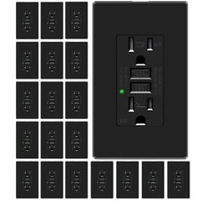GFCI Outlet 15 Amp Weather Resistant TR GFI Duplex Receptacles ETL Black 20 Pack