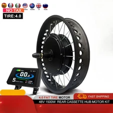 Electric Bike Conversion Kit 48V 1500W 4.0Tyre 20/24/26in Rear Wheel Hub Motor
