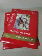 Canon Pixma Photo Paper Plus Glossy II 8.5" x 11" 20 Sheets PP-201 Inkjet X2