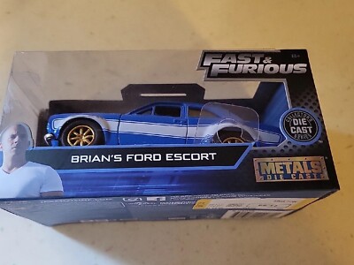 Jada Toy Fast & Furious Brians 1974 Ford Escort MK1 Diecast Car Model-24075 New 