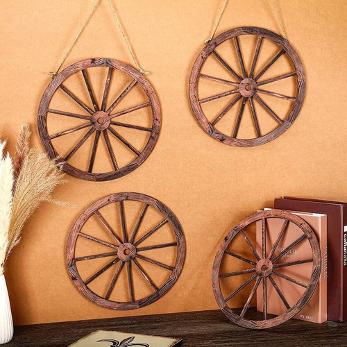 2 pezzi decorazione ruota carro in legno decorazione parete ruota carro vintage - Foto 11 di 12
