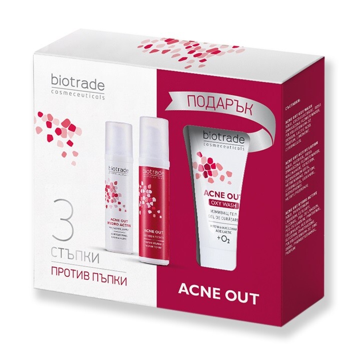 Acne Out Pack Hydro Active Akne Feuchtigkeitscreme + Akne Lotion + Reinigungsgel