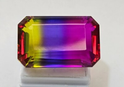 Ametrine Emerald Cut Natural Bi-Colour 88+ Ct Loose Certified Gemstone
