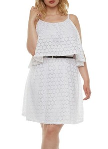 plus size white crochet dress