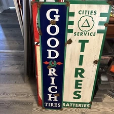 Old style-barn Find Look Goodrich tires service station dealer sign Gas Oil