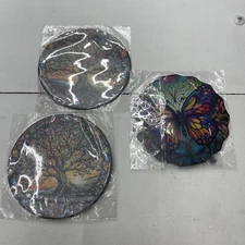 Fake Stained Glass Hanging Window Ornaments 3 Pack