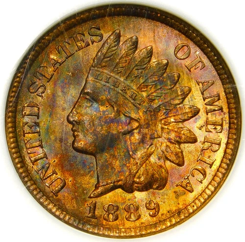 💥☄️🌈❤️‍🔥🌈😍NGC MS64 RB 1889 INDIAN HEAD CENT
