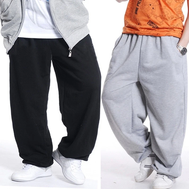 Men Loose Fit Sweatpants Hip Hop Dance Pants Sports Jogger Baggy Trousers  Casual