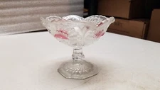 Sunburst Design Clear Glass Pedistal Candy Dish (M)