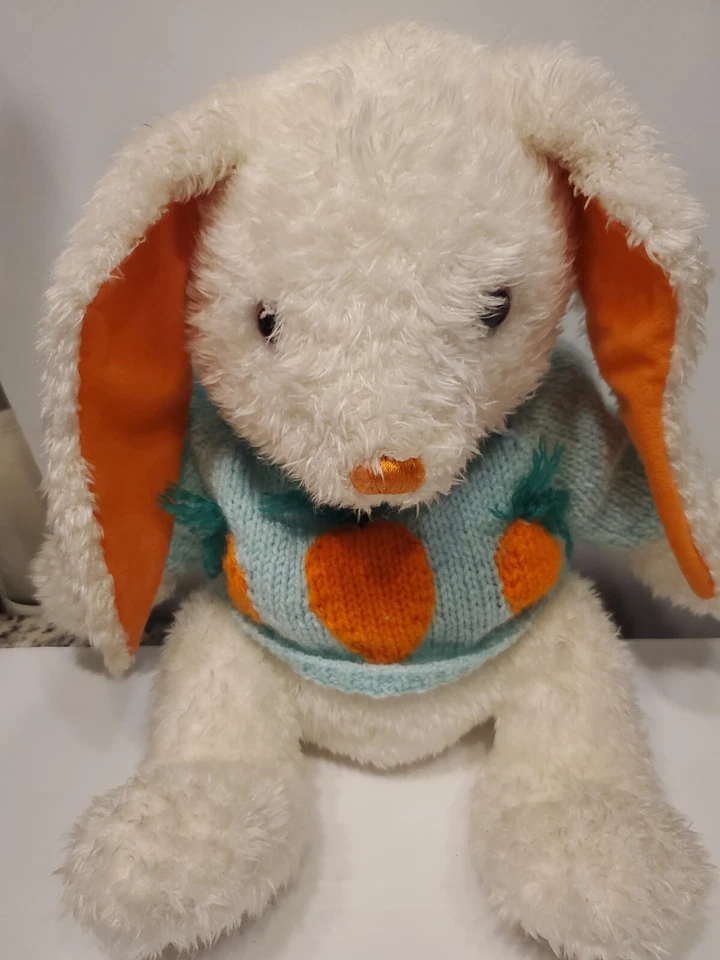 VTG EASTER Bunny Stuffed 19"Plush With Sweater Kids Of America 1999 Free Ship! - Image 2 of 4
