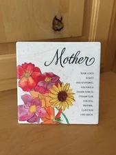 Ceramic Tile "MOTHER" - 5" X 5" - Hang Or Stand On Own About Face Designs 125862