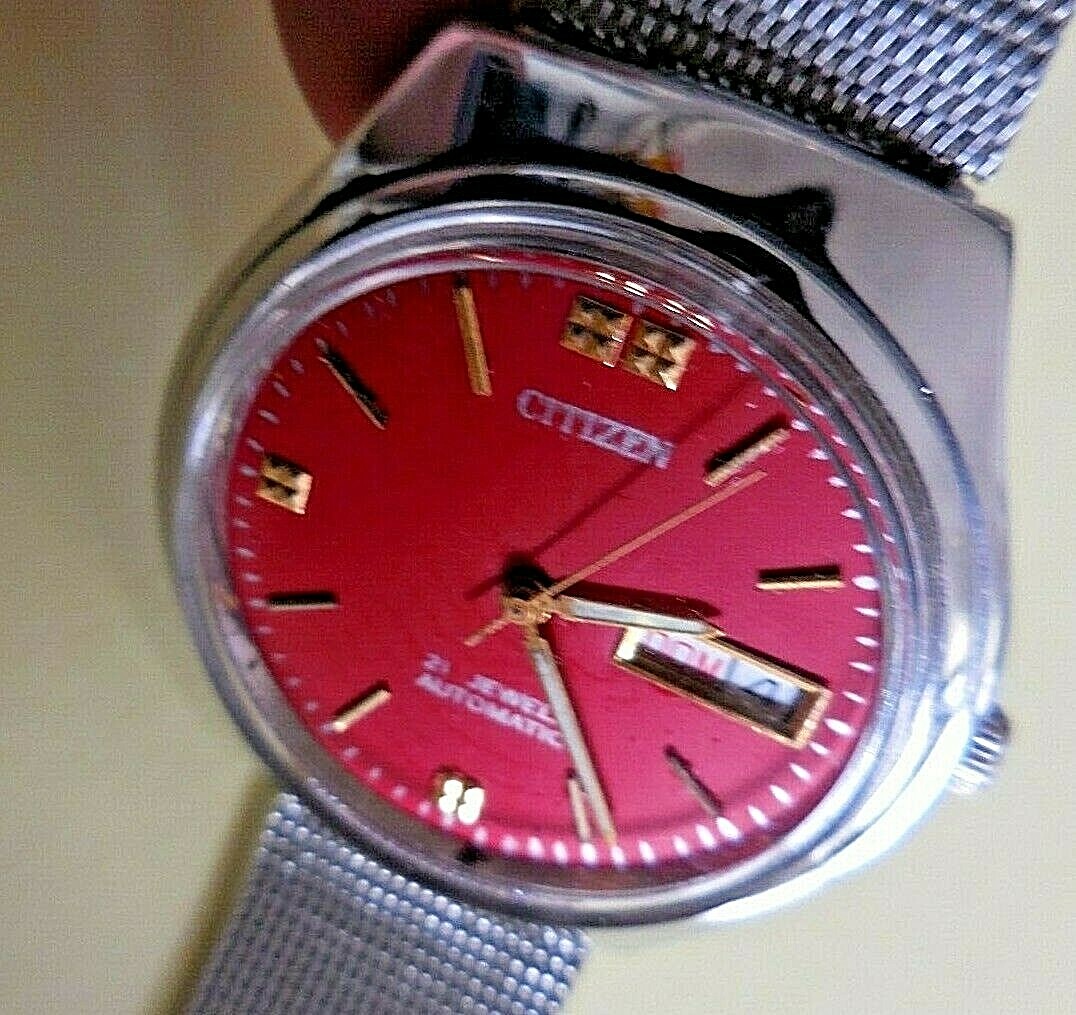 Citizen 8200A montre homme vintage automatique 21 rubis cadran argent