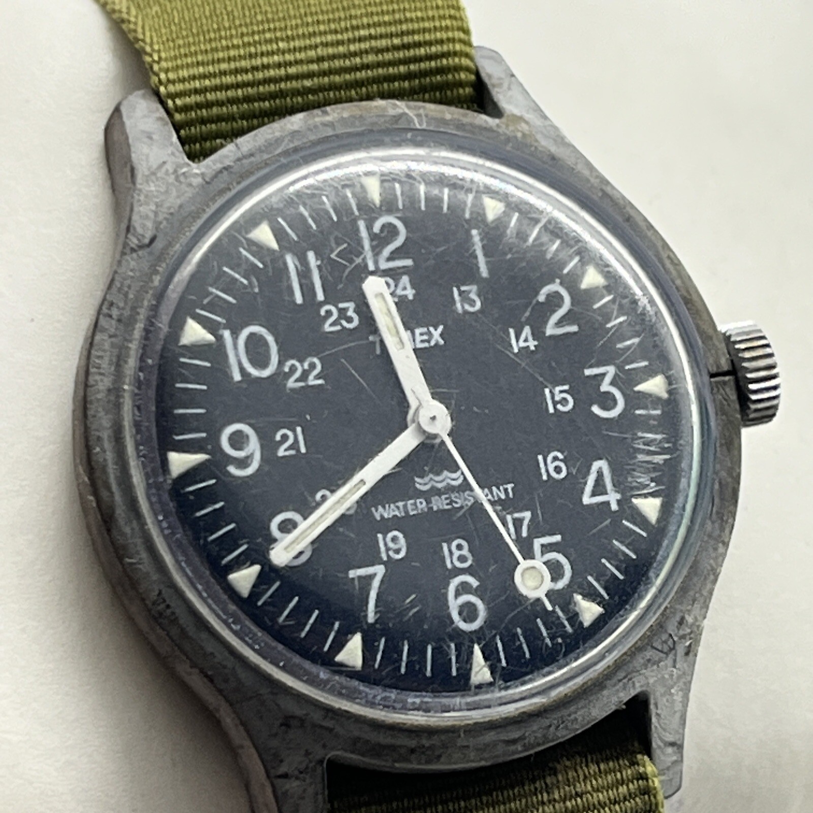 Vintage Timex Military 24 Hour Manual Wind Up Watch eBay