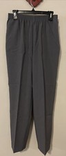Alfred Dunner Womens Size 12 Gray Elastic Pull-On Polyester Pocket Pants M1338