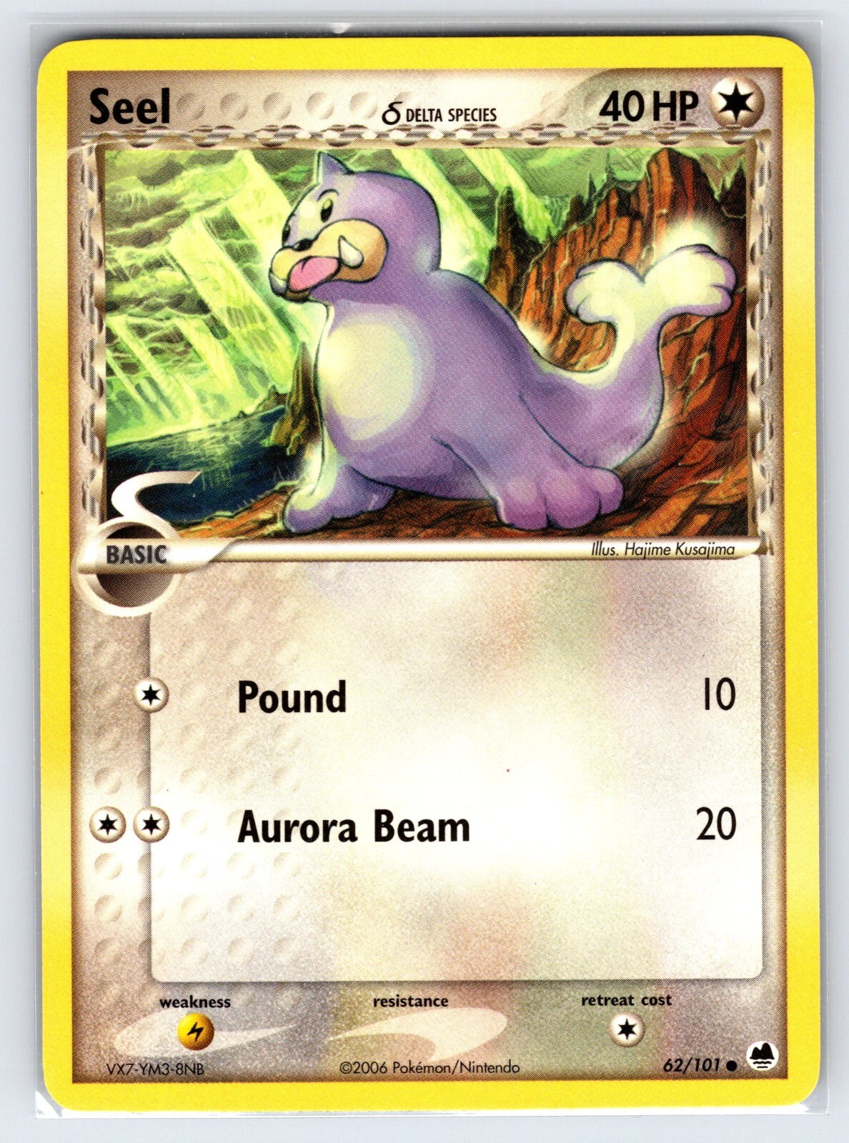 Seel Delta Species 62/101 EX Dragon Frontiers Pokemon Card Common - Nm