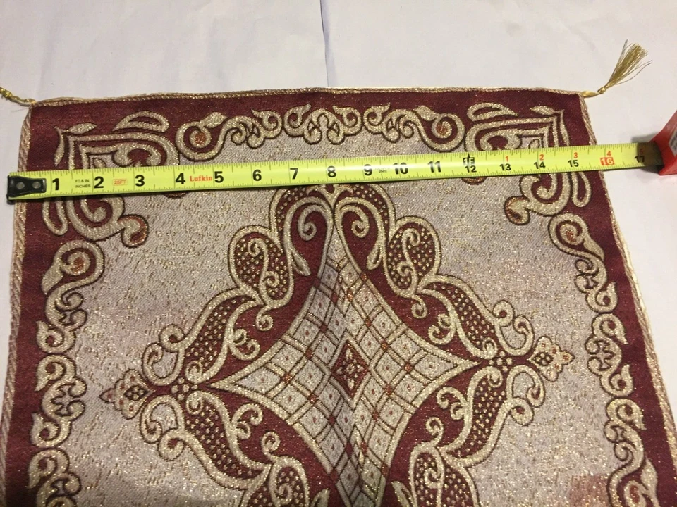 Tampo de mesa/toalha de mesa/folha vintage com extremidade quadrada (16" x 16") - Imagem 3 de 4