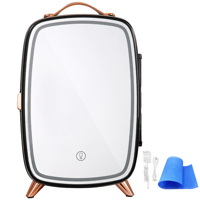 Vevor Mini Fridge, 6L Skincare Fridge with LED Light and HD Mirror
