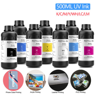 7x500ml LED UV Ink For Epson 1390 1400 1410 R280/330 L800/805 L1800 XP600 TX800 