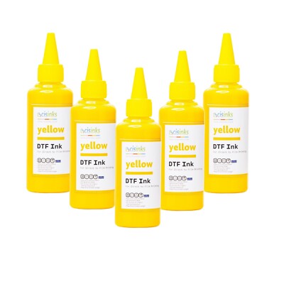 CISinks Premium DTF Ink Bottle Refill Set 500ML, Compatible w/ DTF Film-Yellow