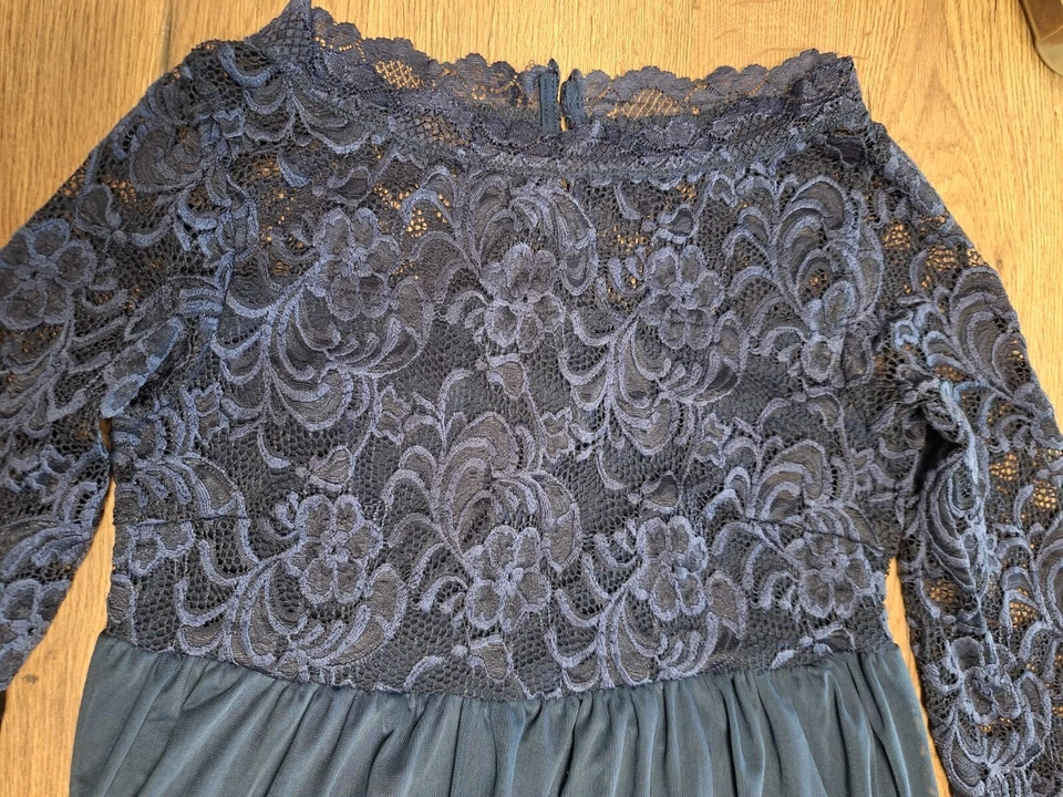 Umstandskleid, festlich, blau mit Spitze, mama:licious, Gr. M, inkl. Strumpfhose - Bild 4 von 4