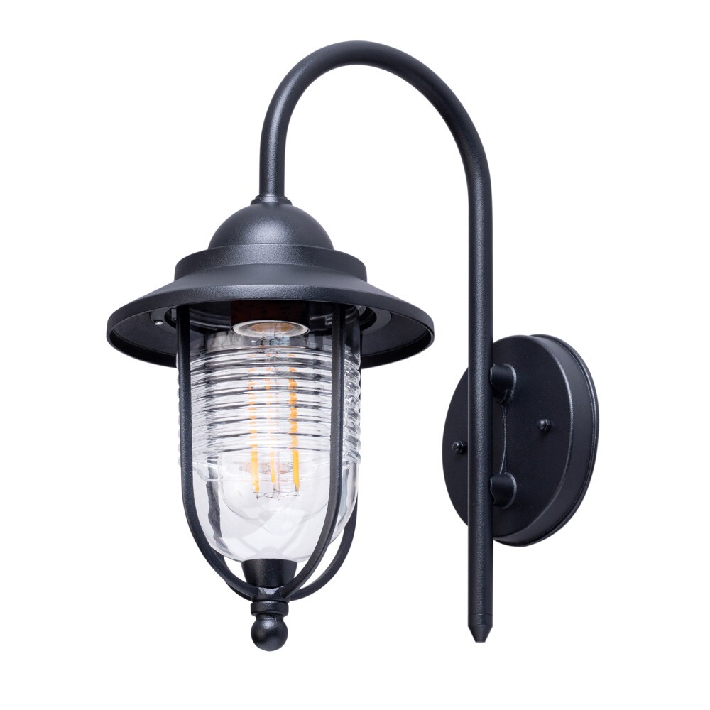 Litecraft Ellen Wall Light Outdoor Fisherman Lantern Garden IP44 Fitting - Black