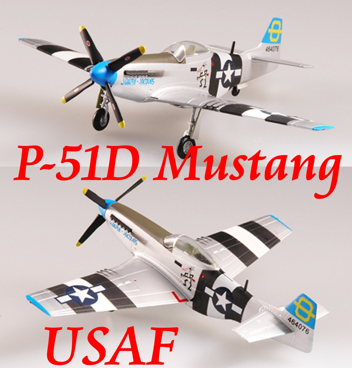 Easy Model 1/72 USAF P-51D Mustang 3FS,3FG,5AF Plast Fighter Model