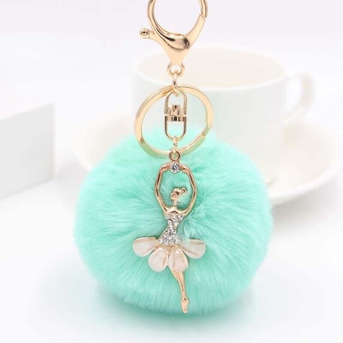 Cute Car bag Key Ring Fake Fur Key Chain Women Trinket Car keychain Jewelry Gift - Picture 25 of 35