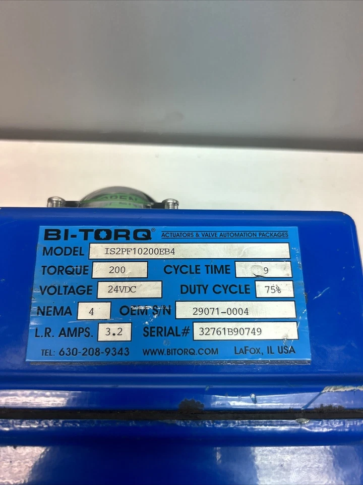 Actuador Bi-Torq IS2PF 10200EB4 24VDC 75% ciclo de trabajo y 1" 150# VÁLVULA SS Foto 2 de 4