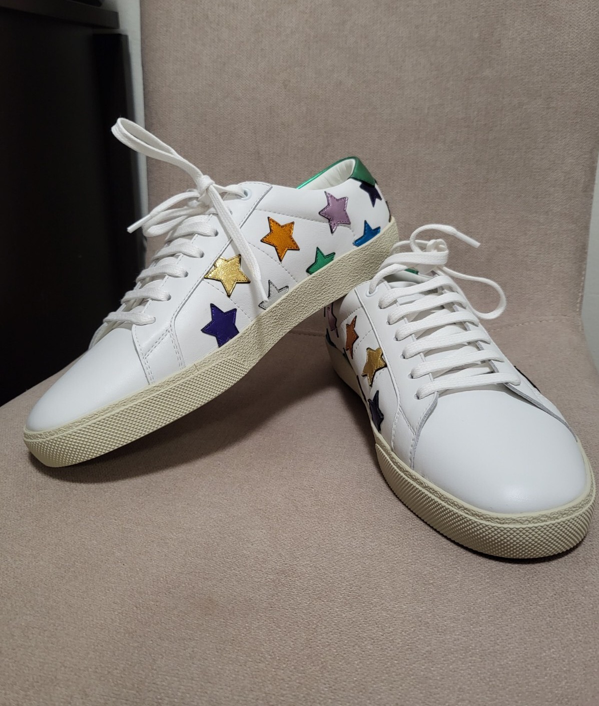 Sneakers basse da uomo Saint Laurent in pelle bianche taglia: US 9 42EU.Made in Italy