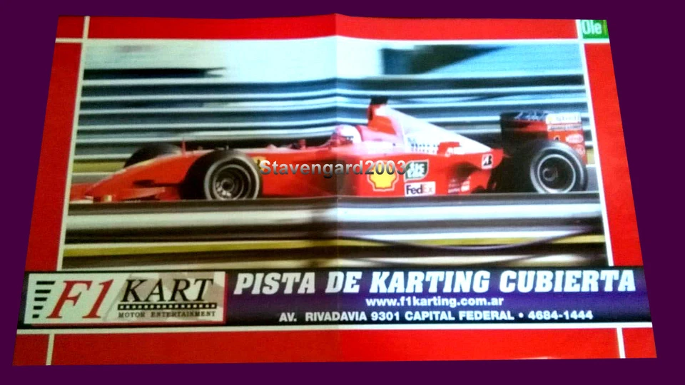 Pôster duplo raro Ole F1 Michael Schumacher - Ferrari 55 x 33cm ARGENTINA - Imagem 2 de 2
