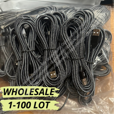 Braided USB A Type-C Fast Charger Cable 10FT Lot For i Phone 15 16 17 Samsung
