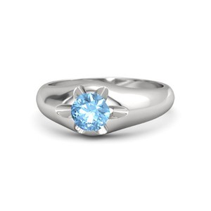 Solid 950 Platinum Rings 0 30 Ct Real Blue Topaz Wedding Men S Band 9 10 11 12 Ebay