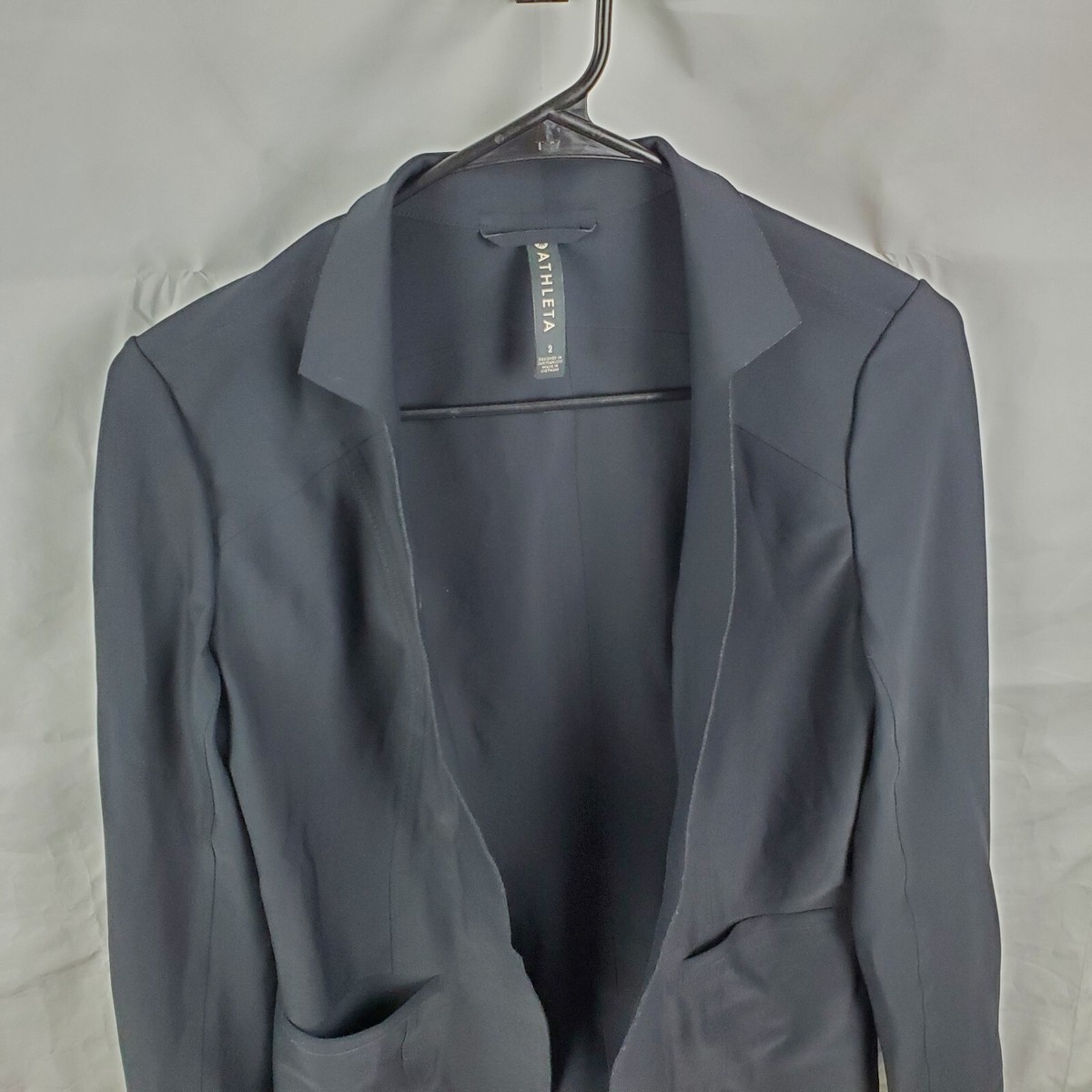 Athleta Jacket Women's Black Cosmic Blazer 350837 Open Front