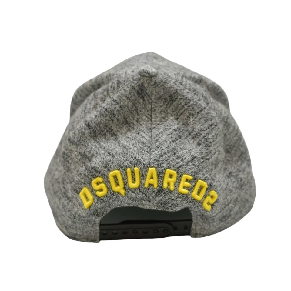 Gorra de béisbol unisex de algodón gris logotipo amarillo Dsquared2 D2 Icon OS Foto 3 de 4