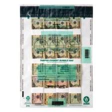 100 count MMF Tamper Evident Bundle Cash Bags 19 x 28 * Clear 234127820 * NEW