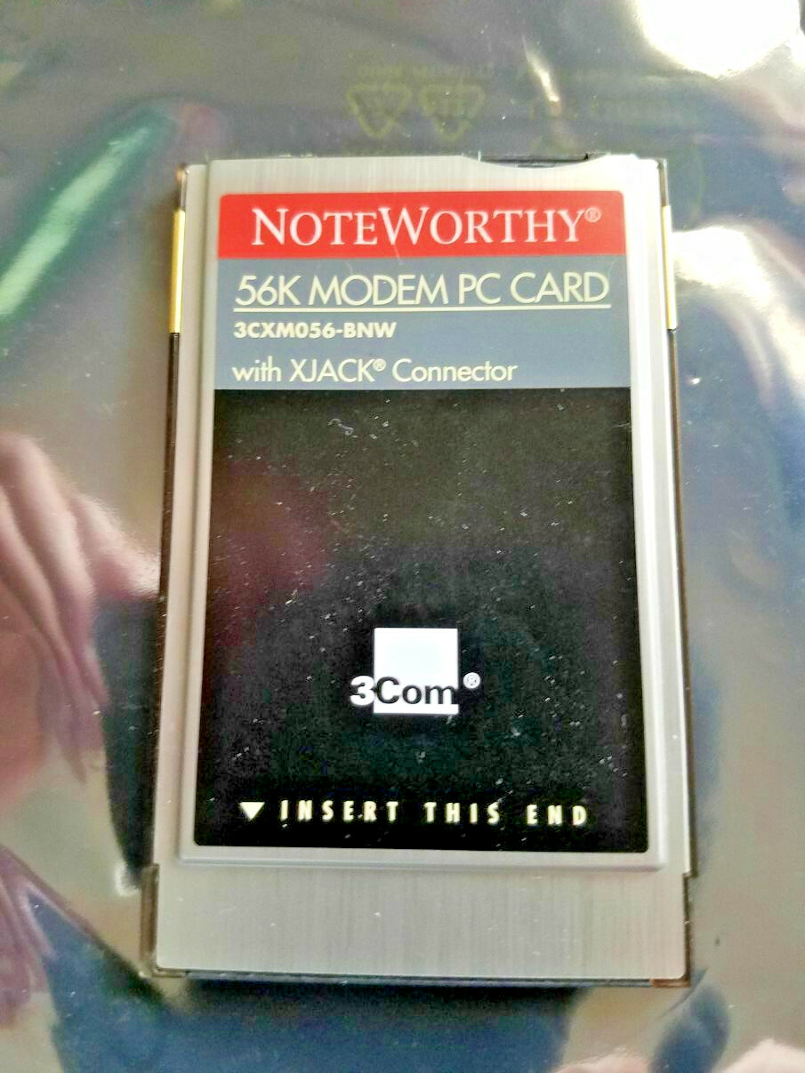 NoteWorthy 56K Modem PC Card with XJACK Connector eBay