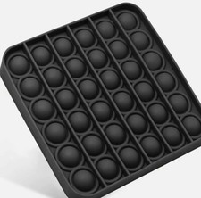 Square Black Bubble Pop Sensory Fidget Toy Stress Relief Game
