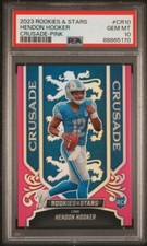 2023 Rookies & Stars HENDON HOOKER Crusade Pink /75 RC PSA 10 Pop 2 Lions QB