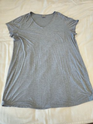 Soma Cool Nights Sleep Shirt Nightgown XXL Light Blue V-Neck Short Sleeve 