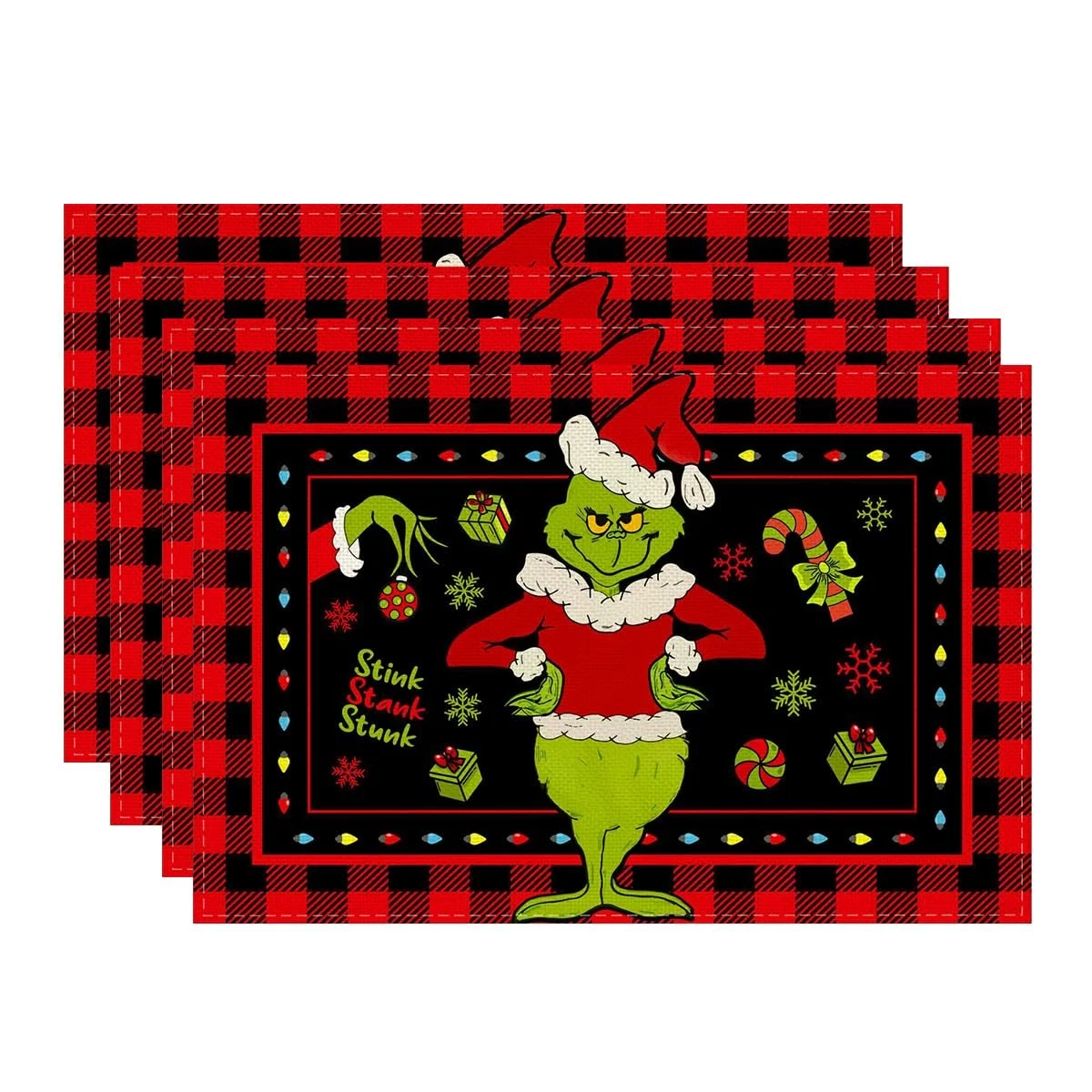 Christmas Santa and Snowflake Placemats with Candy Design