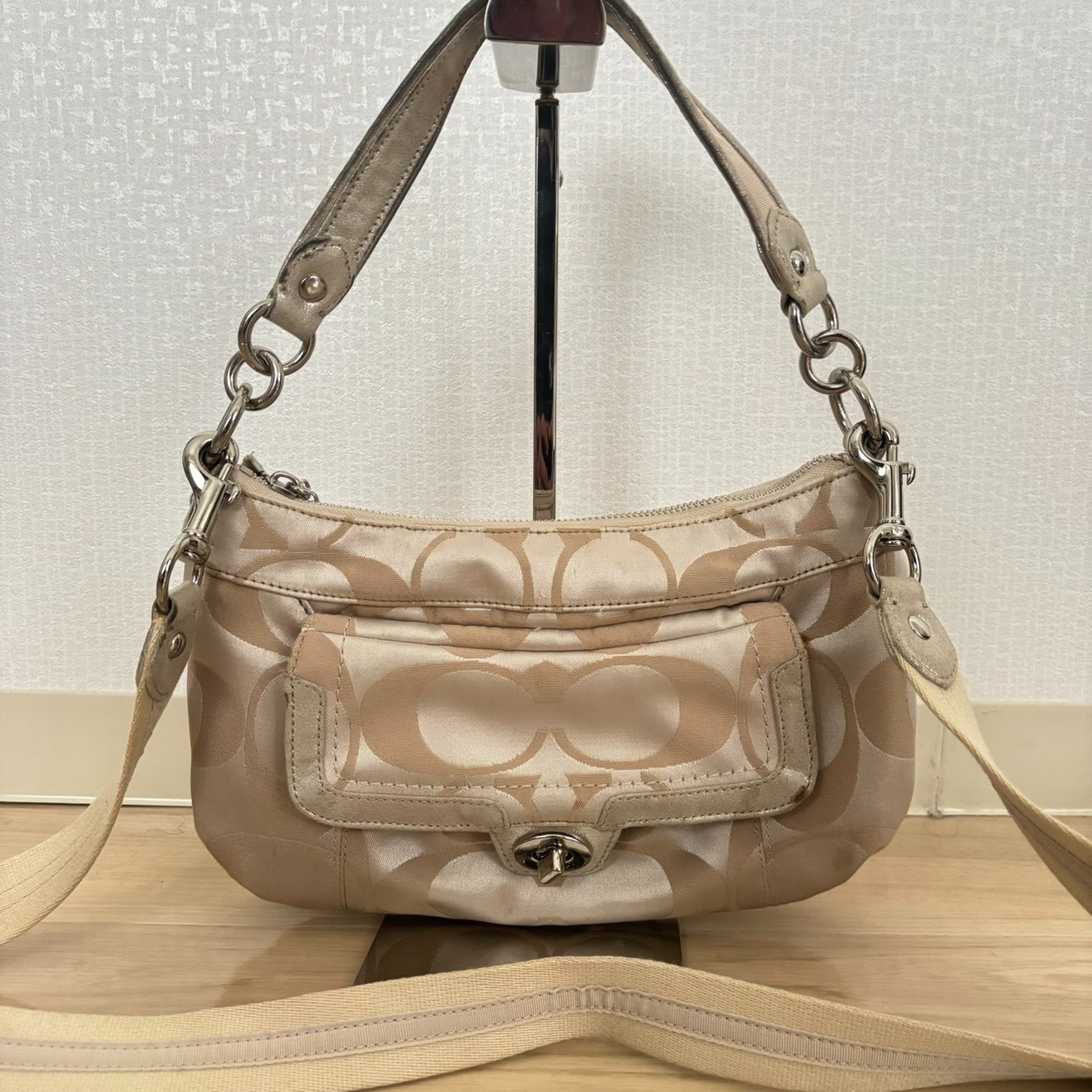 Authentic coach bag y2k vintage nylon 2way turnlock  logo