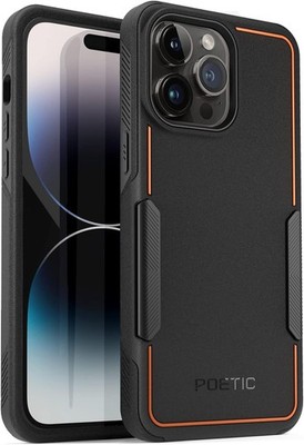 Poetic iPhone 14 Pro Max Hülle Neon Robust Slim Stoßfest Anti-Rutsch Schwarz