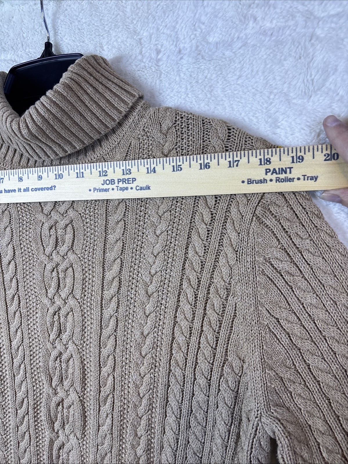 Amazon Essentials Large Tan Cable Knit Turtleneck… - image 7