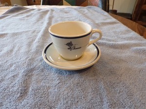 Chessie Railroad Coffee Cup And Saucer Shenango China Reproduction Dated 1988