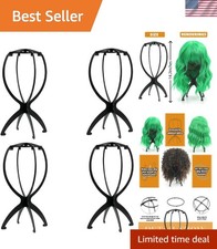 Durable 14.2 Inch Wig Stand Set - 4 Pack Travel Head Holder for Stylish Display