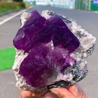 2.48LBNatural velvet purple Cube Fluorite Mineral Crystal Specimen/InnerMongolia