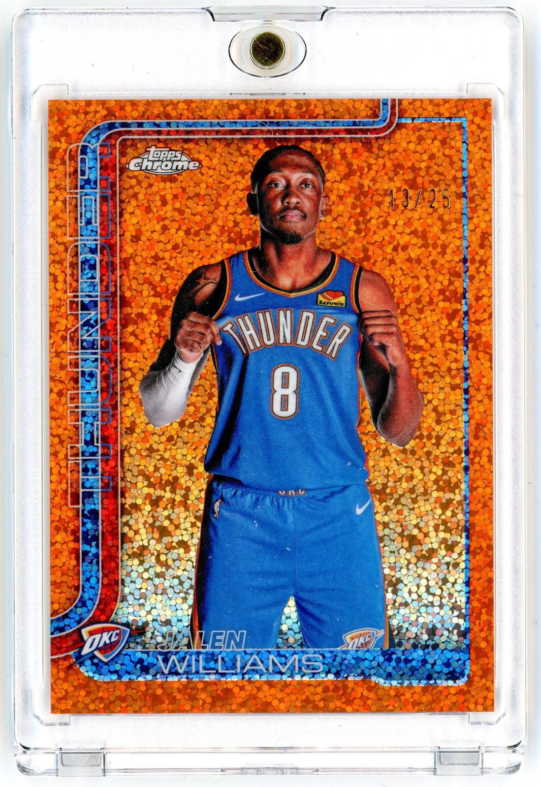 Topps Chrome Update Jalen Williams Orange Speckle Image Variation /25 ColorMatch
