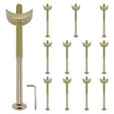 M6 x 100 mm Bed Frame Bolts and Half Moon Nuts12 Pcs headboard fixings Furnitur